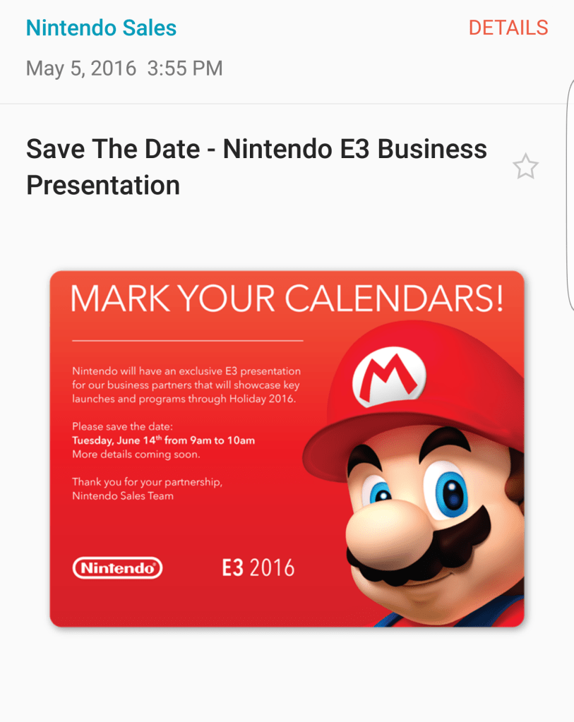 Nintendo E3 2016 Business Presentation Announcement