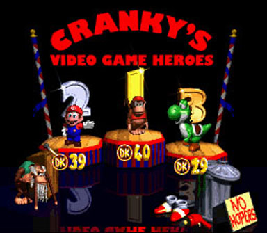 DKC2 Cranky's Video Game Heroes Screen